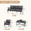 Ensemble de conversation pour patio 4 pièces, 2 chaises de patio, canapé et table d'appoint-1443159418