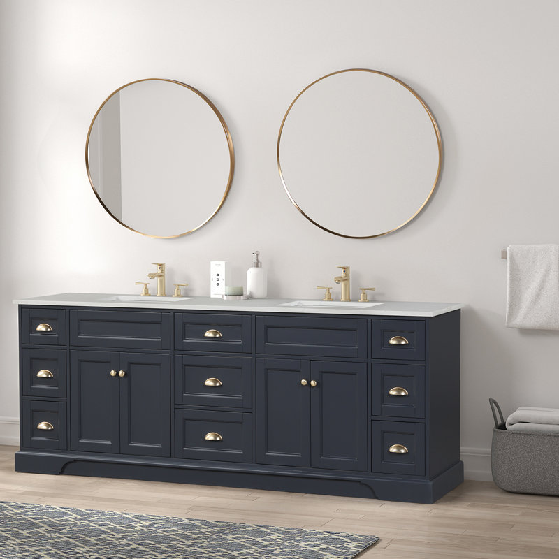 Ensemble de meuble-lavabo simple 24 po Alberthe, Gris anthracite, Nickel brossé