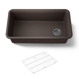 Cairn® 33-1/2" x 18-5/16" x 9-1/2" Under-Mount Single-Bowl Kitchen Sink with Basin Rack