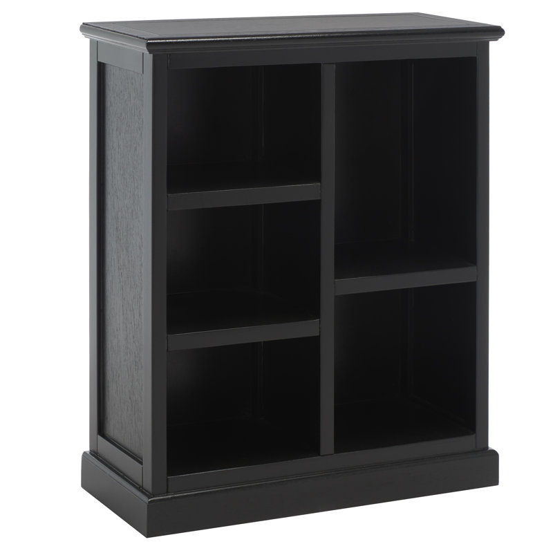 Aoting 30.1" H x 25" W Solid Wood Standard Bookcase, Black