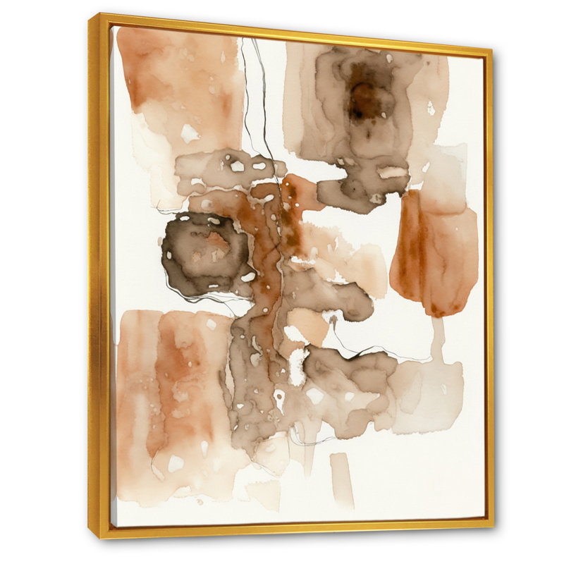«Liquid Earth Tones IV», reproduction sur toile, H 20 po x l 12 po x P 1 po, Toile avec cadre flottant or