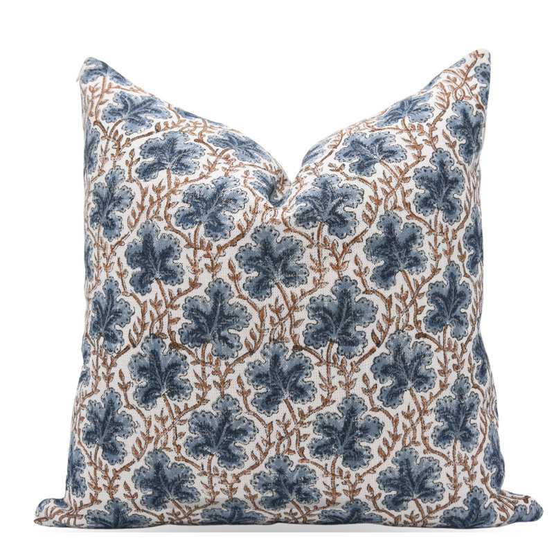 Fabdivine pushp samita Block Printed Cotton Cushion Cover Artisan Handmade Boho Décor- 18x18 Inch, 18" x 18"