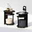 Table de bout ovale Furinno JAYA Simple Design, table d'appoint, noyer noir, ensemble de 2