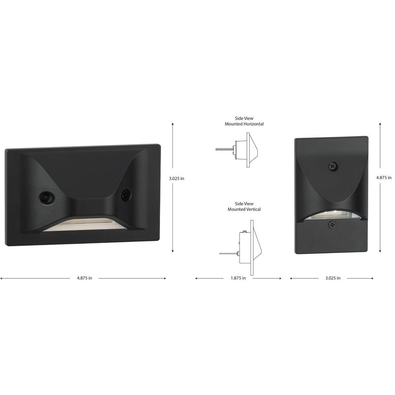 Black Aluminum Dimmable LED Step Light