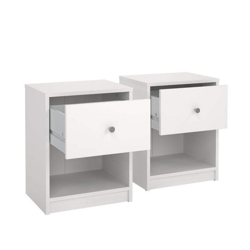 Clanton Small-Space 1 - Drawer Nightstand - Set Of 2, White