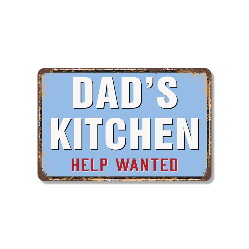 Enseigne en plastique 10 po x 14 po Dad's Kitchen, H 10 po x l 14 po x P 0,1 po