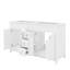 Meuble-lavabo de 58 po seulement, avec 3 tiroirs, 4 portes et 2 tablettes à deux niveaux