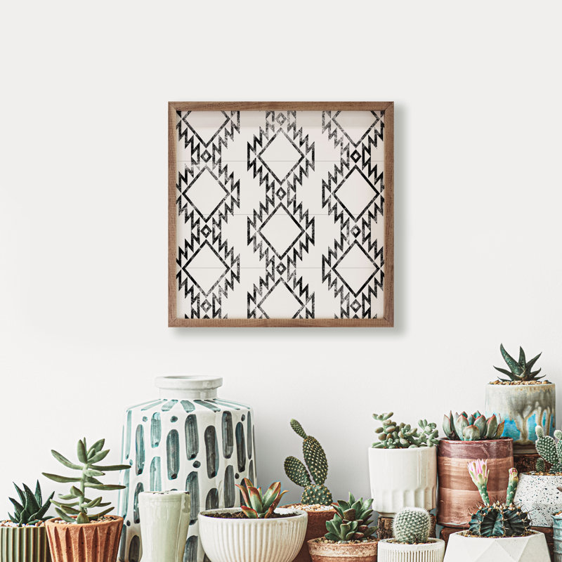 Motif tribal noir et blanc, L 8 po x H 8 po