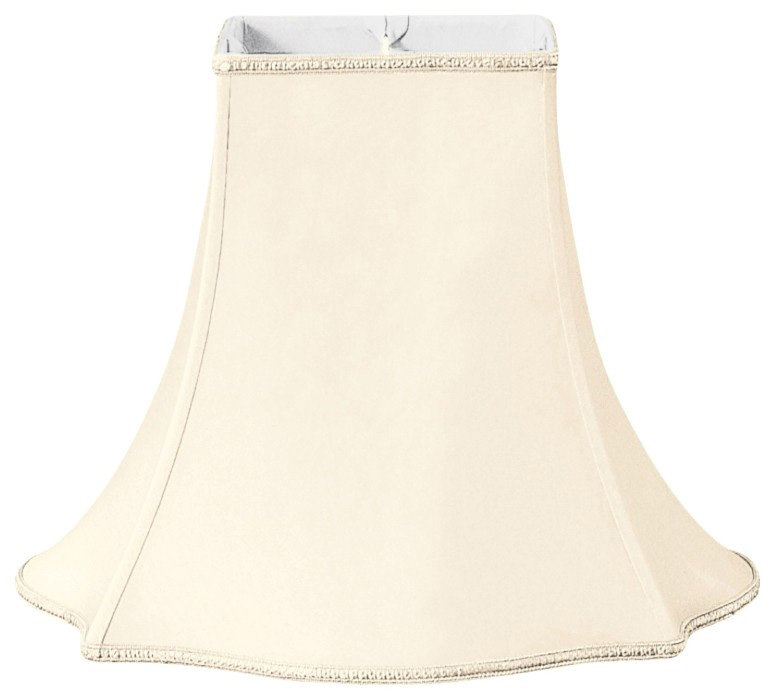 Abat-jour cloche en soie / shantung (araignée), Coquille d'œuf / blanc cassé, H 8,75 po x l 10 po x P 10 po