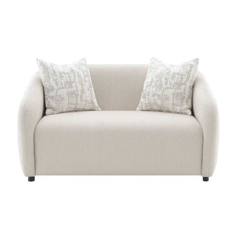 Causeuse en lin beige avec 3 coussins Étienne