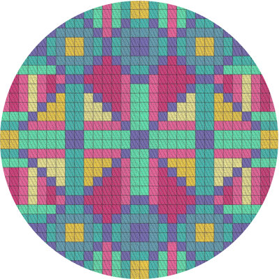 Tapis bleu marine/vert/rose Lykke