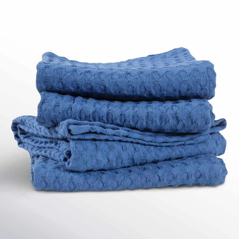 Estero Waffle Texture Dish Cloth Kitchen Towel, Dutch Blue