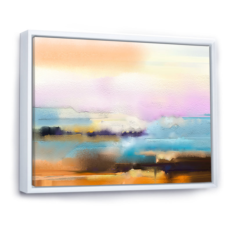 «Abstract Ocean Storm Impression», reproduction sur toile flottante, H 30 po x l 40 po x P 1,5 po, Cadre flottant blanc