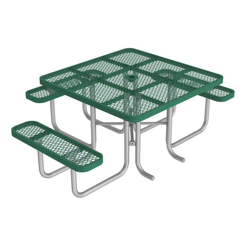 Table de pique-nique ADA Open Air Series, Thermolaqué argent, Vert