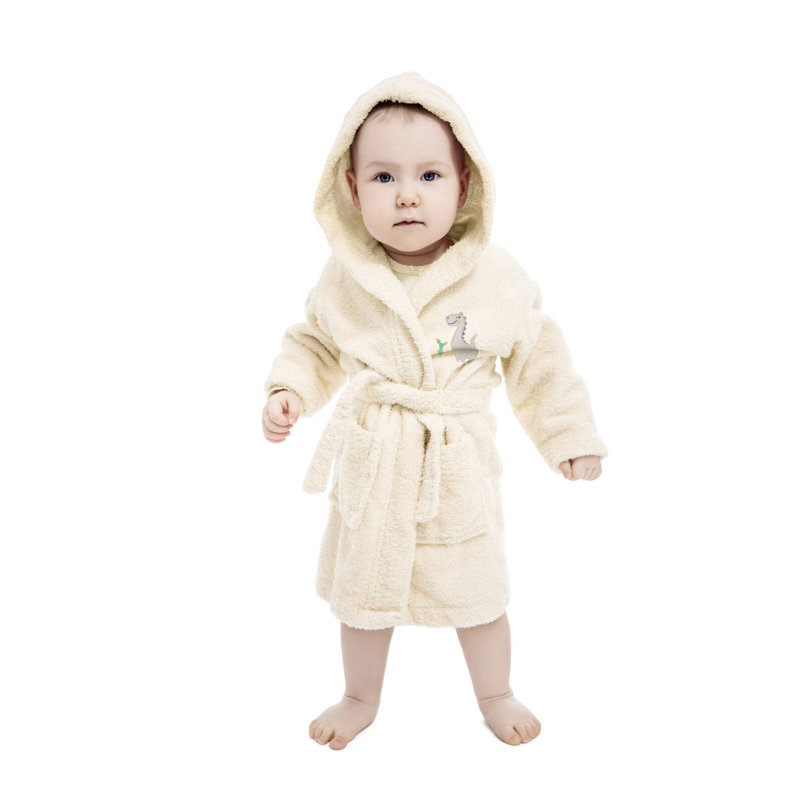 Akbar Cotton Terry Cloth Mid-Calf Bathrobe with Pockets and Hood