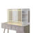 Modern Makeup Vanity Desk With LED Lights & Mirror, 4 Drawer Dressing Table Set With Stool, 3 Colors Dimmable Brightness, Space-Saving For Bedroom-856048258
