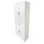 Grande armoire de salle de bain blanche avec rangement moderne avec rangement: portes et tiroir fonctionnel-308923013