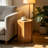 Square Natural Wood Side Table