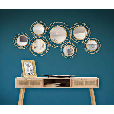 Solada Framed Wall Mounted Mirror Set in Gold