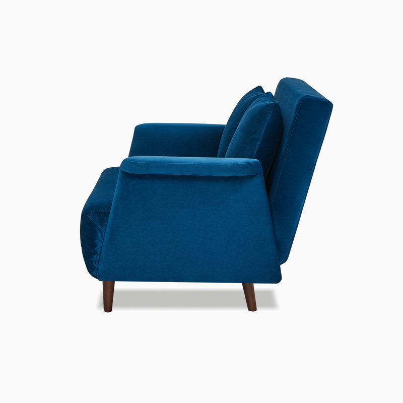 Finnick Velvet Accent Chair, Blue Velvet