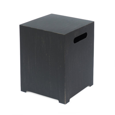 Elegant Iron Tank Holder Desk In Brown+Gold, Powder-Coating, 15.13W X 15.13D 19.93H Side Table Brown And Gold, Powder-Coated Construction,