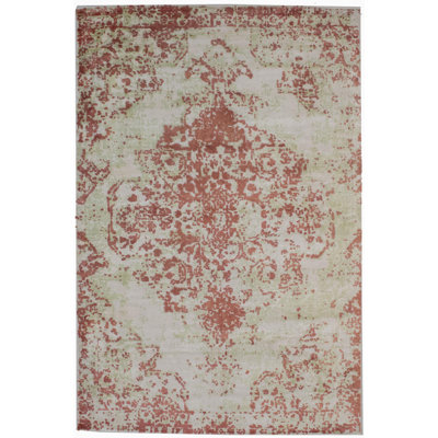 Tapis rose abstrait fait à la main