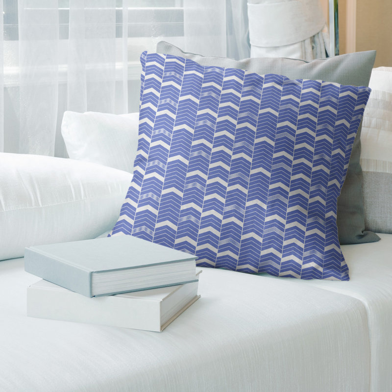 Housse de coussin Rhonda, 20 po x 20 po, Simple bleu, Faux lin