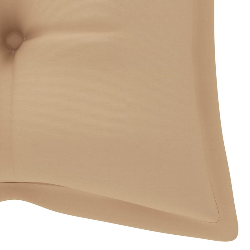 Causeuse d'extérieur avec coussin en bois massif Eucalyptus, Taupe
