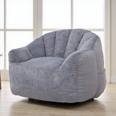 Plush Bean Bag Sofa Chair with Armrests | High-Density Foam Filling, Large Lounger for Adults, Removable Cover & Non-Slip Base for Living Room, Bedroom & Game Room