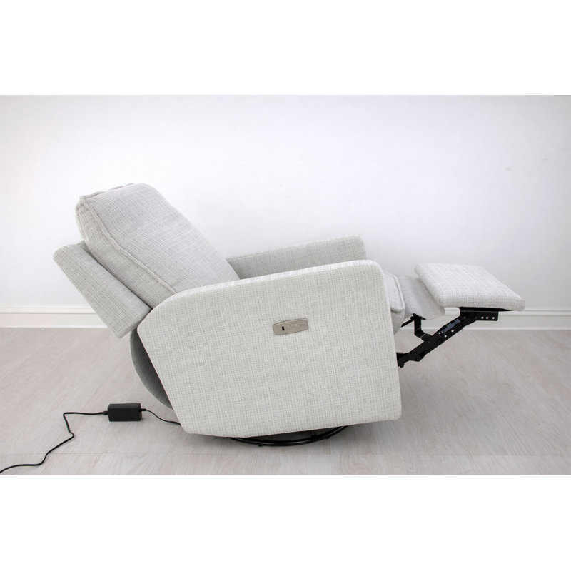 Rachel Power Swivel Rocking Chair, Pearl