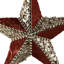 Beaded And Sequined 5-Point Star Christmas Ornament - 6" - Red