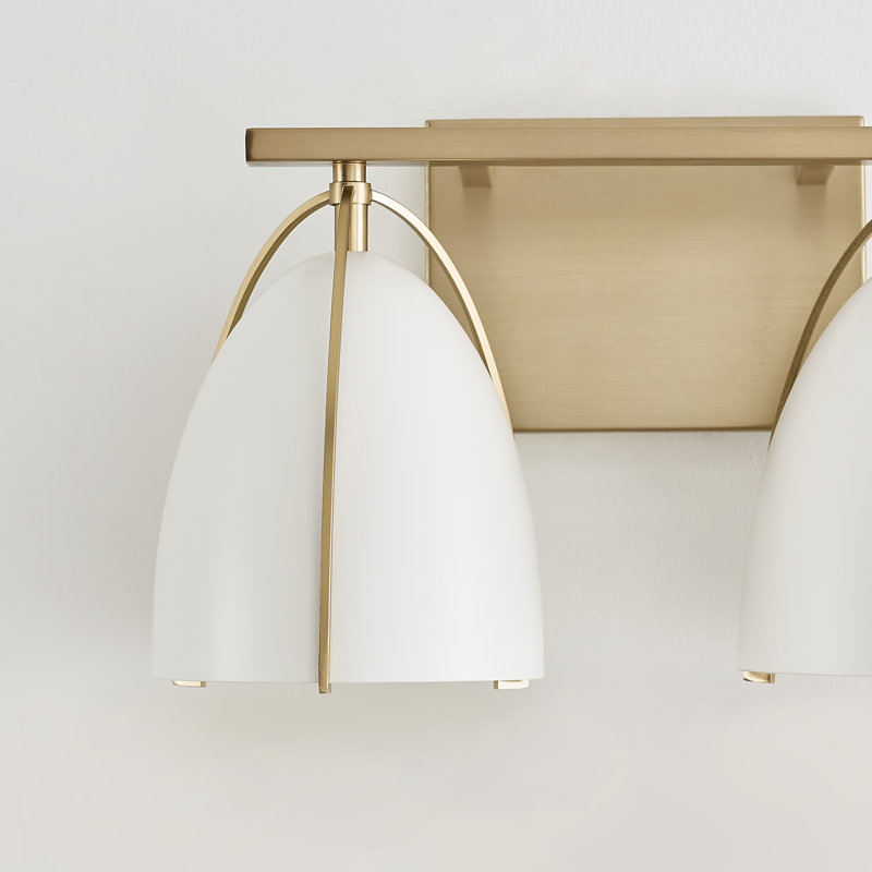 Nikki 2 - Light Dimmable Vanity Light, Satin Brass, No, White