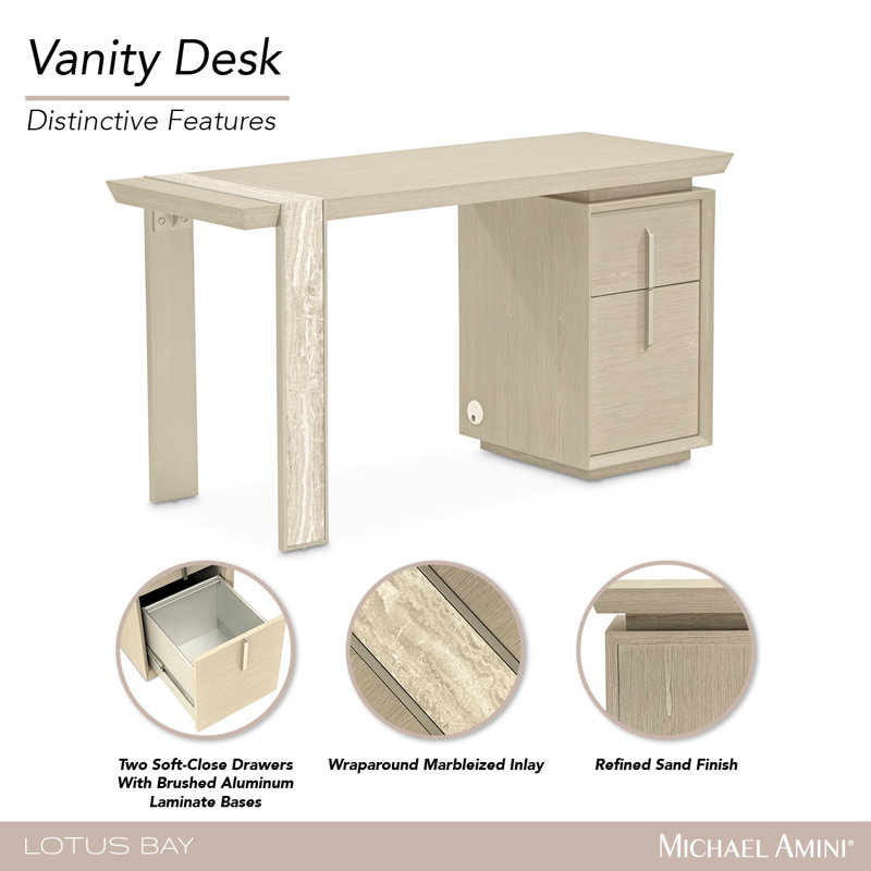 Lotus Bay Vanity Desk - Sand