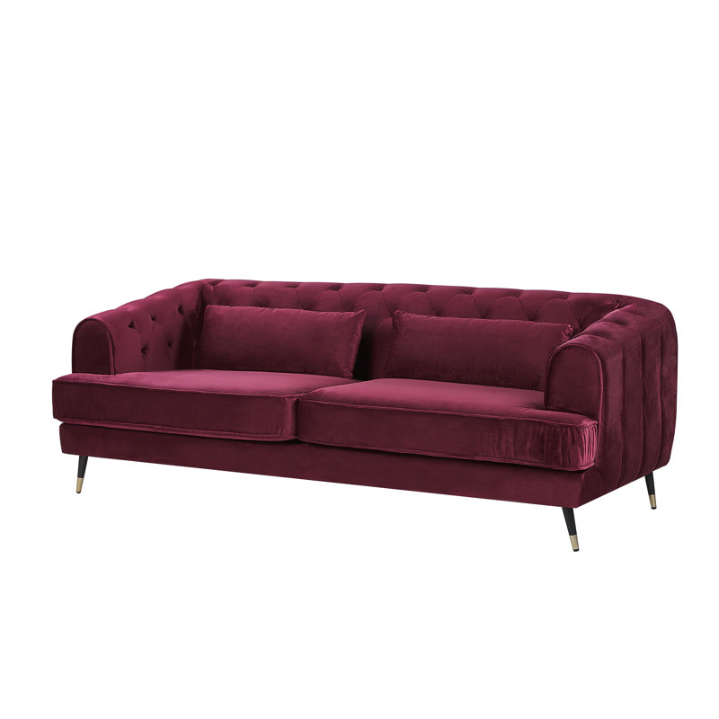 Cloutier Velvet Sofa, Burgundy