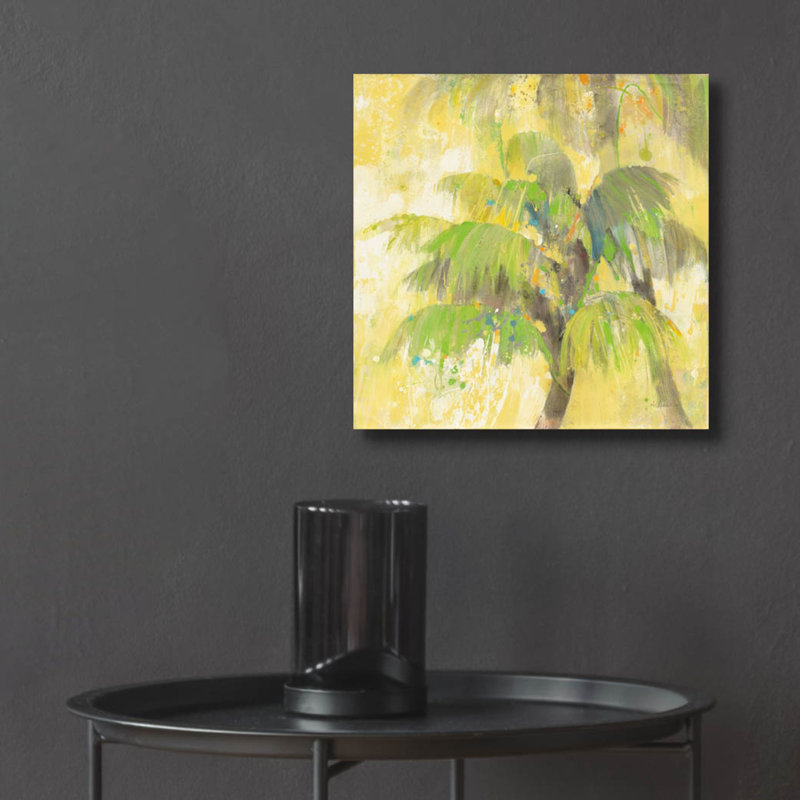 «Breezy Palm 2» par Albena Hristova, art mural en verre acrylique, H 12 po x l 12 po x P 0,13 po