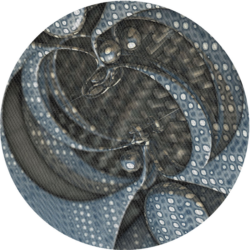 Abstract Indoor Rug, Round 7'