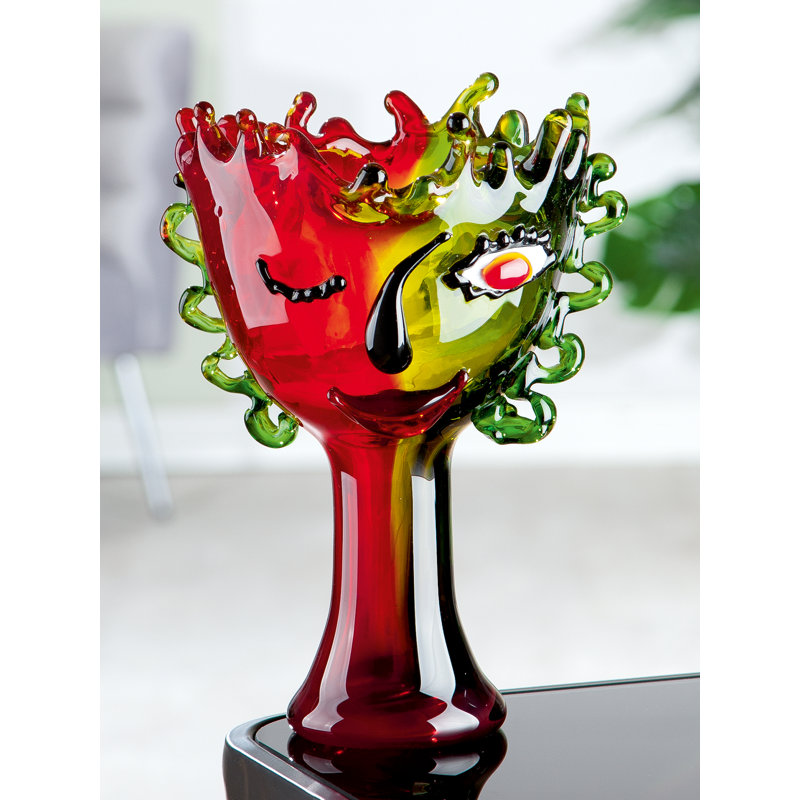 Schoenchen Red/Green/Black 30Cm Glass Table Vase
