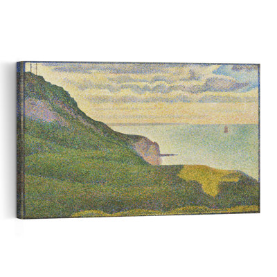 Paysage marin à Port-en-Bessin, Normandie, 1888. Estampe d'art mural contemporaine abstraite représentant le littoral.