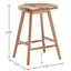 Tabouret de comptoir en bois massif avec repose-pieds H 24,25 po-872268219