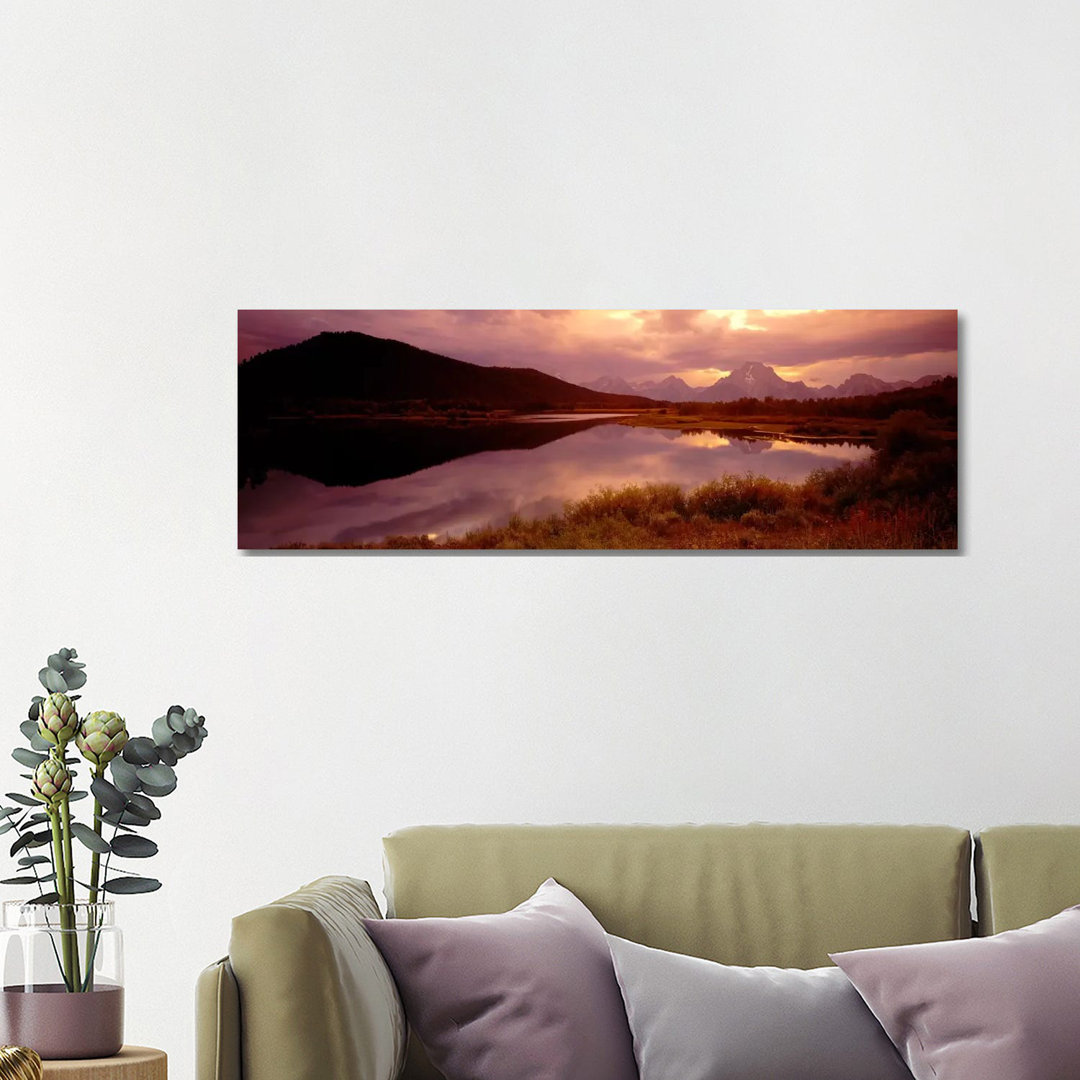 Teton Range, Mountains, Grand Teton National Park, Wyoming, USA by Panoramic Images - Wrapped Canvas Panoramic Print