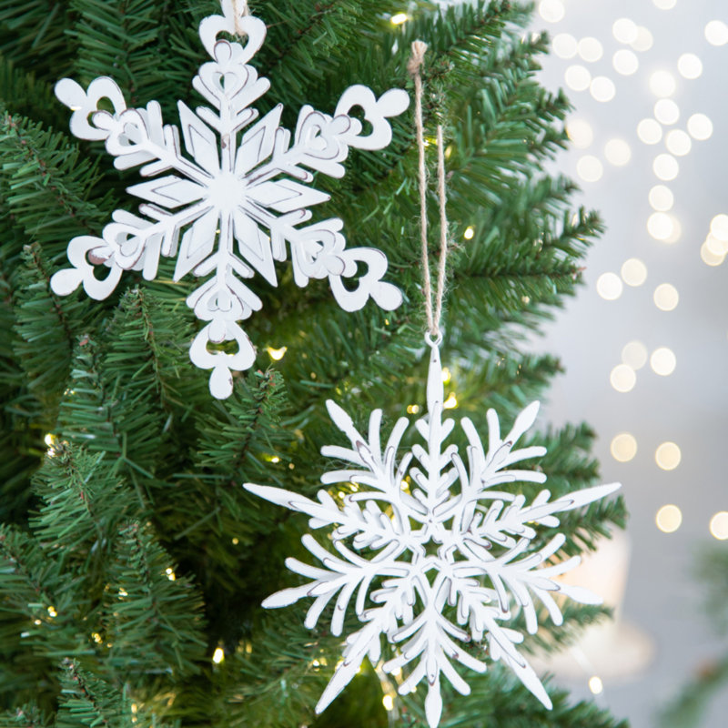 Ensemble de 6 cintres en forme de flocon de neige en fer, boules suspendues décoratives uniques pour une décoration festive