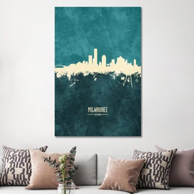" Milwaukee Wisconsin Skyline " by Michael Tompsett Painting Print