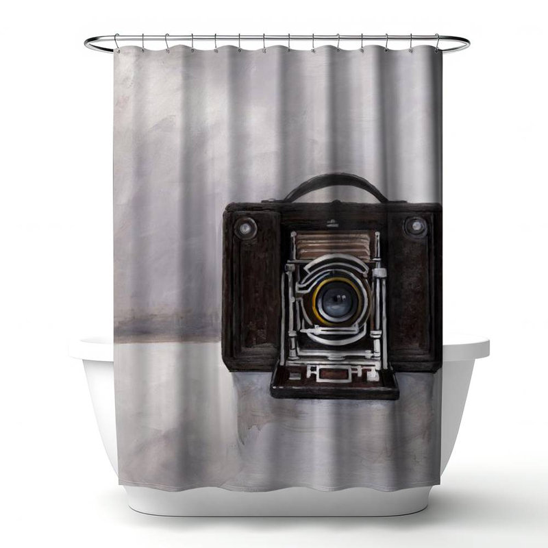 Shower Curtain MI28 – Polyester Shower Curtain, Dye Sublimation Print, 71" W × 74" L