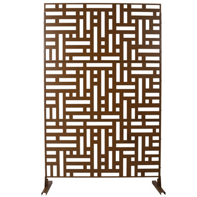 Outdoor & Indoor Privacy Screen Metal Privacy Screen 76" H×48" W, Freestanding Decorative Privacy Screen for Deck Balcony Patio, Privacy Fence Panels for Outside Lawn Garden PS103 WHITE