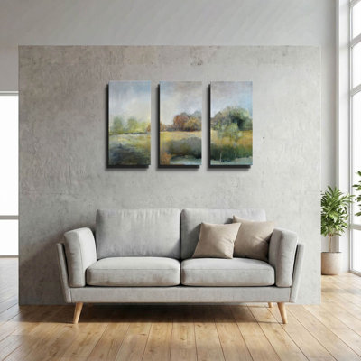 'A Chill In The Air' By J Austin Jennings Triptych Wall Art, 36" x 24"