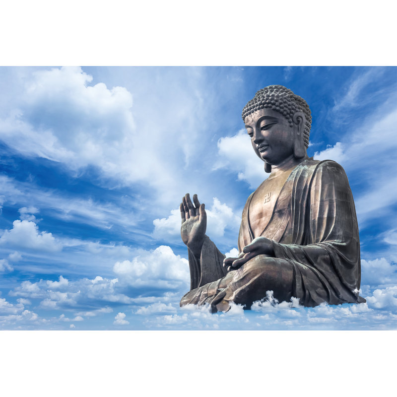 Celestial Buddha - Serenity in the Clouds Canvas Art