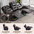 Power Recliner Sofa Home Theater Seating With Led Ambient Lighting, Cup Holders, Side Pockets-1045484264