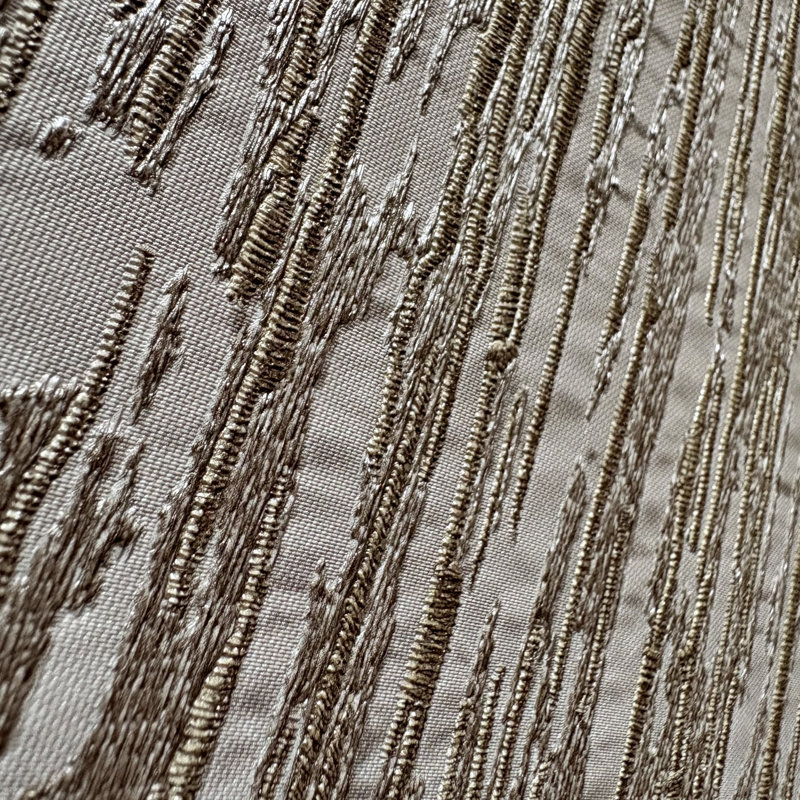 Embroidered Crushed Silk Wallpaper, Gold