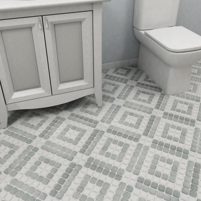 Crystalline Market Square 11-3/4 " x 11-3/4 " Porcelain Mosaic Floor & Wall Tile