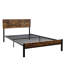 Structure de lit simple en métal - Style moderne pour la chambre à coucher, aucun élément de sommier noir requis, fabrication facile, s'adapte à tous les matelas,